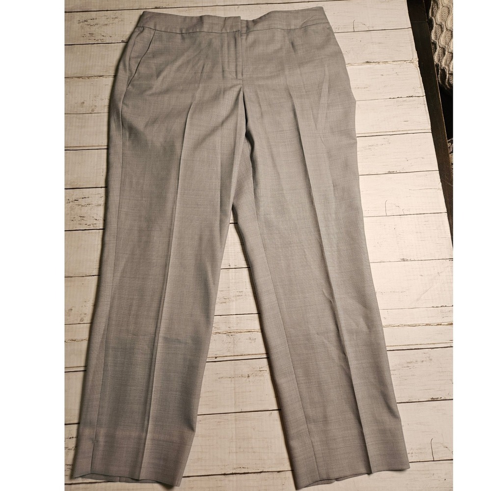 Ann Taylor Kate Fit Womens 8 Gray Wool Blend Straight Leg Dress Pants Career